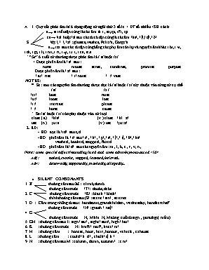 Tài liệu ôn tập Tiếng Anh Lớp 12 - Phần Ngữ âm